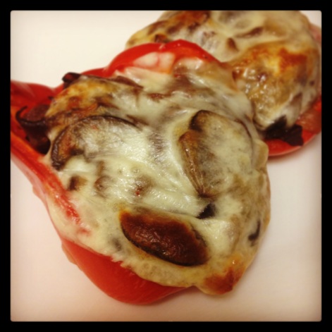Philly Cheesesteak Stuffed Red Bell Peppers